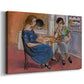 Canvas art print featuring a Fauvist scene of people engaged in a domino game indoors, displayed at an angle