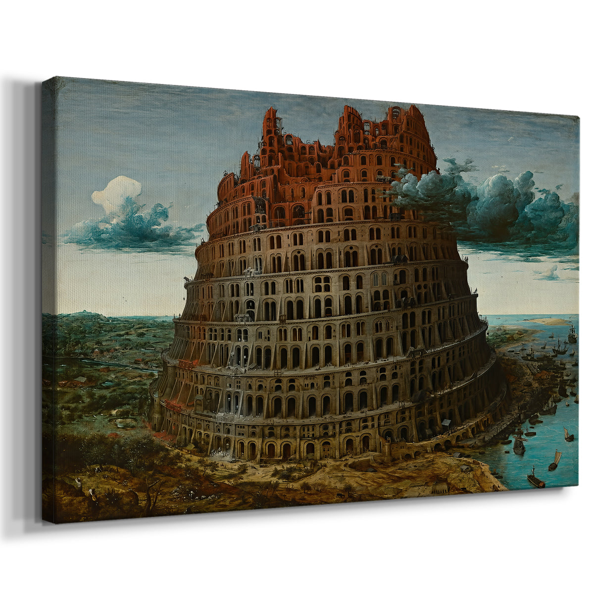 Canvas art print featuring an architectural monumental scene, displayed at an angle