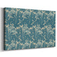 Canvas art print featuring a decorative textile design with stylized flowers and leaves, displayed at an angle