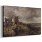 Canvas art print featuring an architectural ruin in natural terrain, displayed at an angle