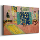 Canvas art print featuring a Fauvist artist studio with patterned walls, displayed at an angle