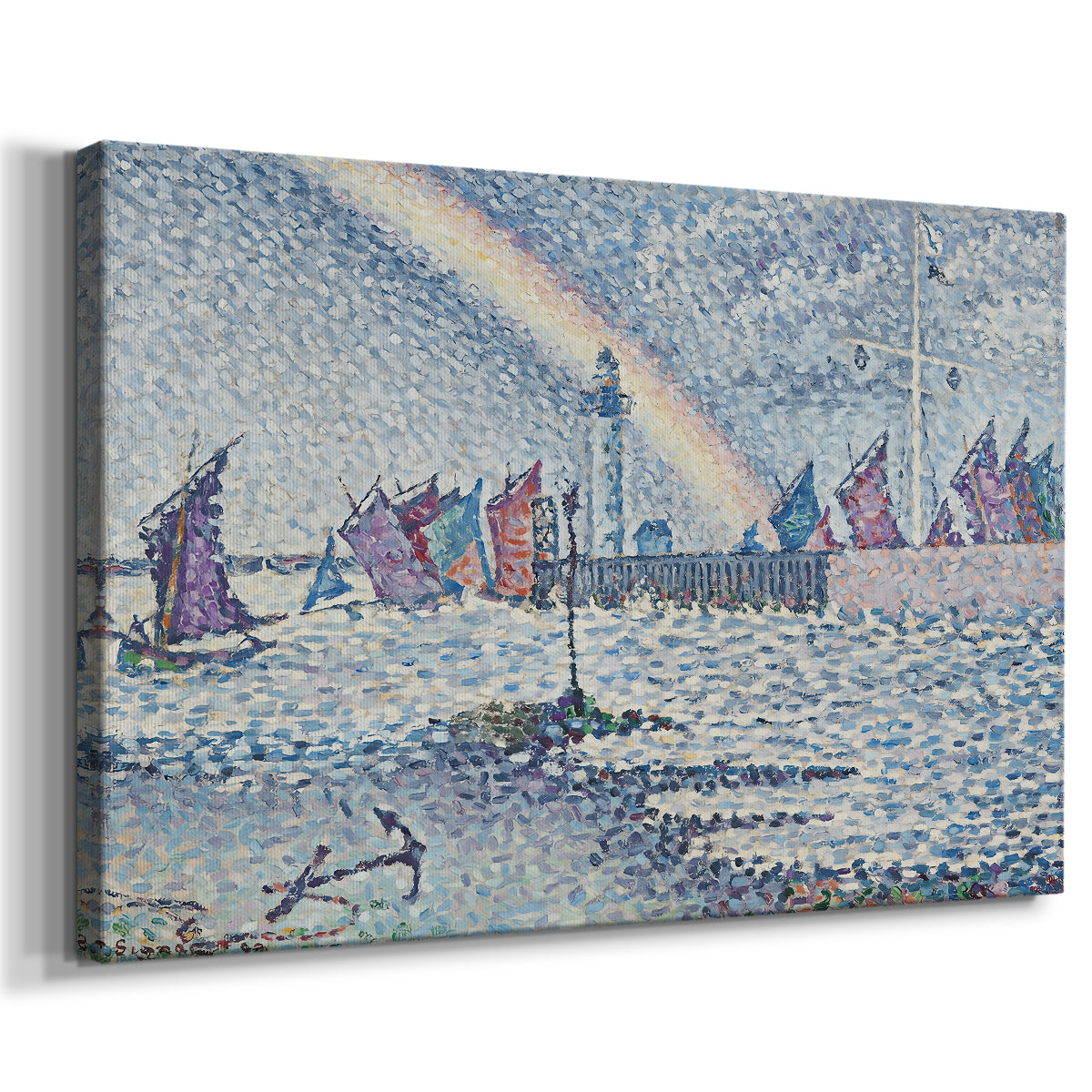 Canvas art print featuring a coastal entryway scene, displayed at an angle