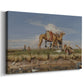 Canvas art print featuring a cultural scene near Nile with distant terrain, displayed at an angle