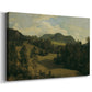 Canvas art print featuring a pastoral scene with gentle terrain, displayed at an angle