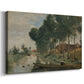 Canvas art print featuring a pastoral countryside with subtle light and soft vegetation, displayed at an angle
