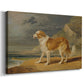 Canvas art print featuring a detailed dog portrait with textured coat and attentive stance, displayed at an angle