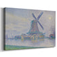 Canvas art print featuring an architectural scene with mill and canal, displayed at an angle