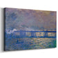 Canvas art print featuring an urban landscape with bridge and water rendered in blurred tones, displayed at an angle