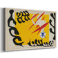 Canvas art print featuring a modernist collage with animal-like form, displayed at an angle
