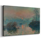 Canvas art print featuring a winter scene with warm light reflecting on water at dusk, displayed at an angle