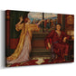 Canvas art print featuring a symbolic scene of figure enclosed within decorative surroundings, displayed at an angle