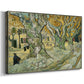 Canvas art print featuring an outdoor scene with figures working beneath spreading tree canopy, displayed at an angle