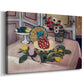 Canvas art print featuring an expressive arrangement of pineapple and citrus on a table, displayed at an angle