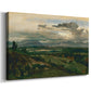 Canvas art print featuring a scenic view of settlement integrated into natural terrain, displayed at an angle