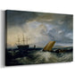Canvas art print featuring a maritime view with vessels and water, displayed at an angle
