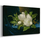 Canvas art print featuring a floral still life with multiple blossoms, displayed at an angle
