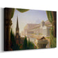 Canvas art print featuring a grand architectural fantasy with multiple historical structures in unified composition, displayed at an angle