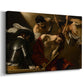 Canvas art print featuring a biblical scene of Christ being mocked and crowned with thorns, displayed at an angle