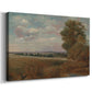 Canvas art print featuring a pastoral view with horizon and architecture, displayed at an angle