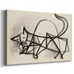 Canvas art print featuring a minimal animal study with contour lines, displayed at an angle