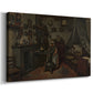 Canvas art print featuring an indoor scene with soft light entering through window, displayed at an angle