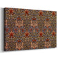 Canvas art print featuring a decorative textile design with vertical floral rhythm, displayed at an angle