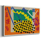 Canvas art print featuring a modernist collage with layered curved forms and rhythmic pattern, displayed at an angle