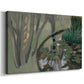 Canvas art print featuring a tranquil landscape of water in wooded terrain, displayed at an angle