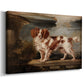 Canvas art print featuring a detailed animal portrait of dog in natural setting, displayed at an angle