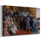 Canvas art print featuring a religious scene with figures arranged in architectural space, displayed at an angle