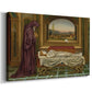 Canvas art print featuring a symbolic portrait of wandering figure in quiet architectural setting, displayed at an angle