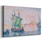 Canvas art print featuring an atmospheric coastal scene, displayed at an angle