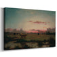 Canvas art print featuring a tranquil wetland landscape, displayed at an angle
