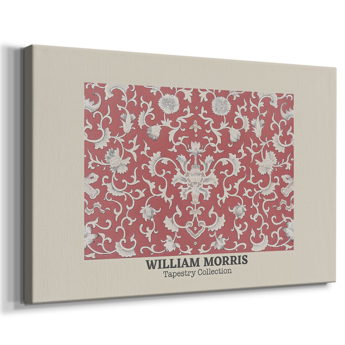 Canvas art print featuring an ornamental design with closely packed botanical elements, displayed at an angle