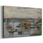 Canvas art print featuring an impressionist riverscape with overcast atmosphere and soft tones, displayed at an angle
