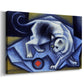 Canvas art print featuring a stylized animal with angular shapes, displayed at an angle