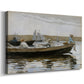 Canvas art print featuring an intimate scene with figures resting inside narrow vessel, displayed at an angle