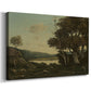 Canvas art print featuring a pastoral scene with natural terrain and gentle light, displayed at an angle