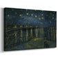 Canvas art print featuring a nighttime composition with glowing reflections stretching across river, displayed at an angle