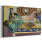 Canvas art print featuring a decorative interior scene with women playing a board game, displayed at an angle