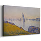 Canvas art print featuring a coastal scene with evening light, displayed at an angle