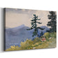 Canvas art print featuring a woodland landscape with open space among trees, displayed at an angle