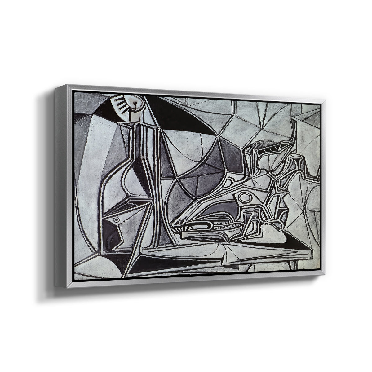 Goat's Skull, Bottle and Candle, 1952 - Floater Framed Canvas Print