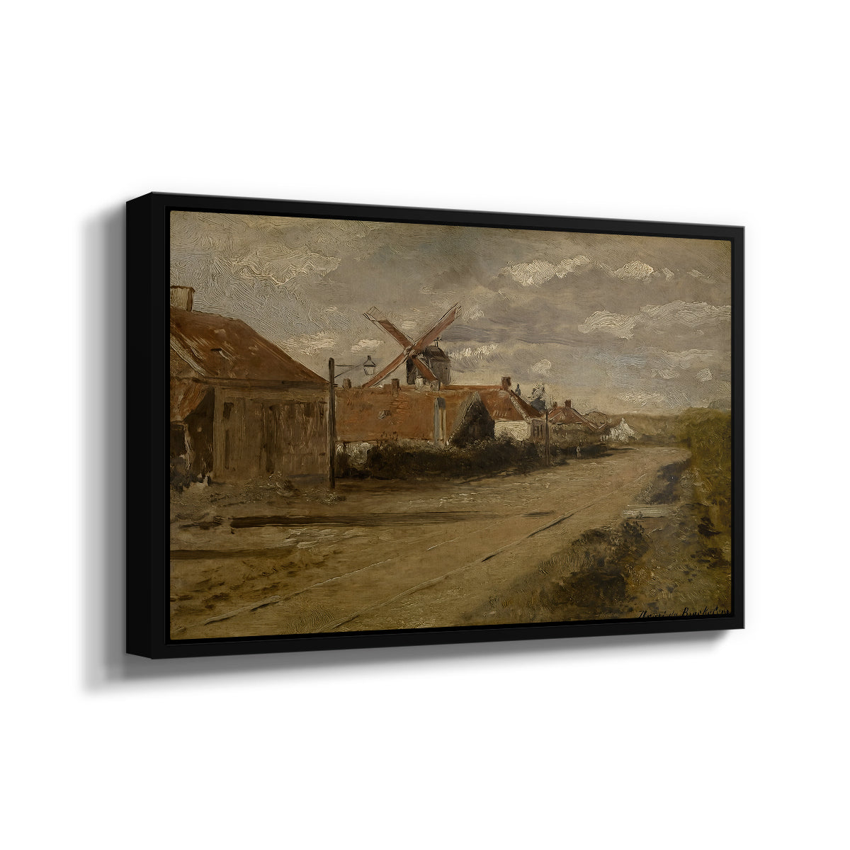 The Mill at Kiel, c. 1885-1888 - Floater Framed Canvas Print