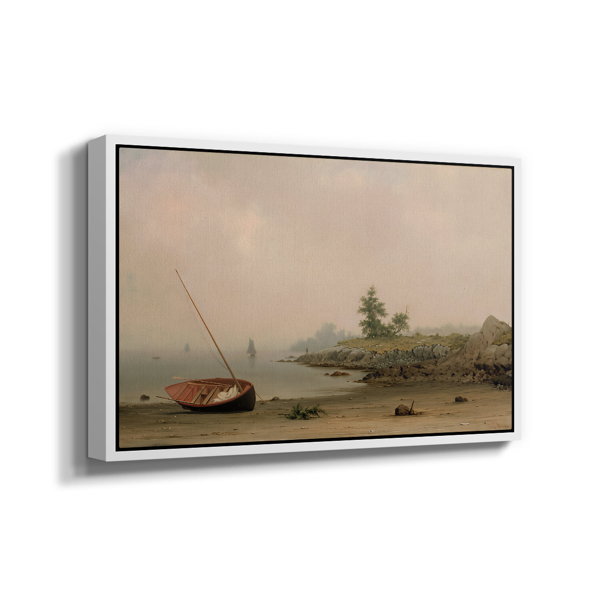 The Stranded Boat, 1863 - Floater Framed Canvas Print