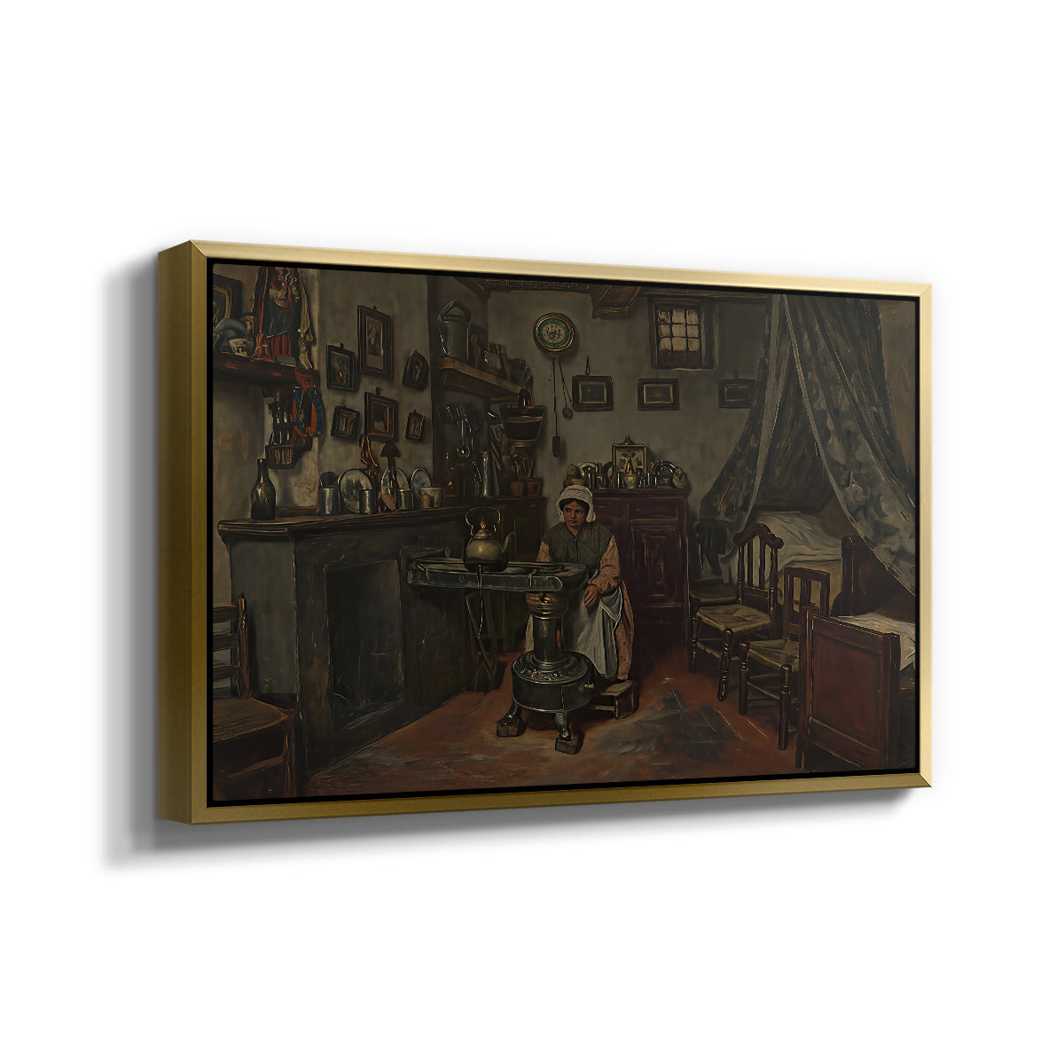 Interior, c. 1865-1870 - Floater Framed Canvas Print