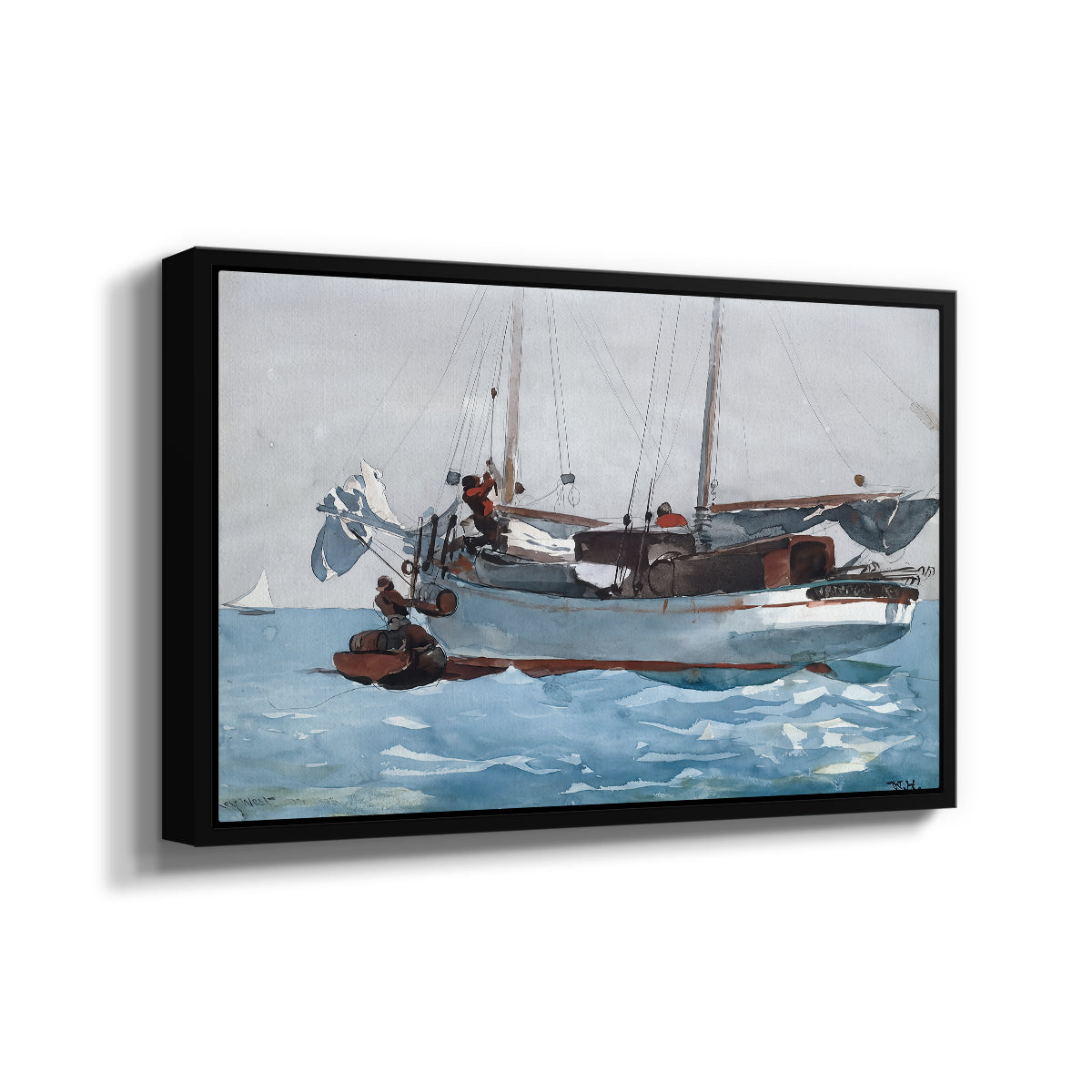 Taking on Wet Provisions, 1903 - Floater Framed Canvas Print
