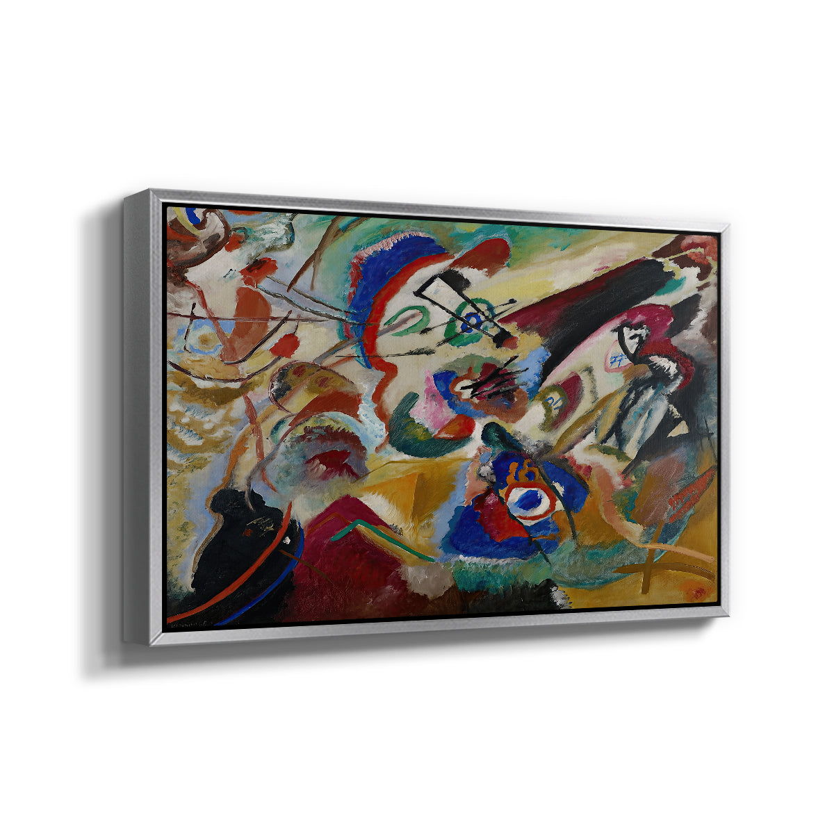 Fragment 2 for Composition VII, 1913 - Floater Framed Canvas Print