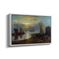 Sun Rising through Vapour: Fishermen Cleaning and Selling Fish, c. 1807 - Floater Framed Canvas Print