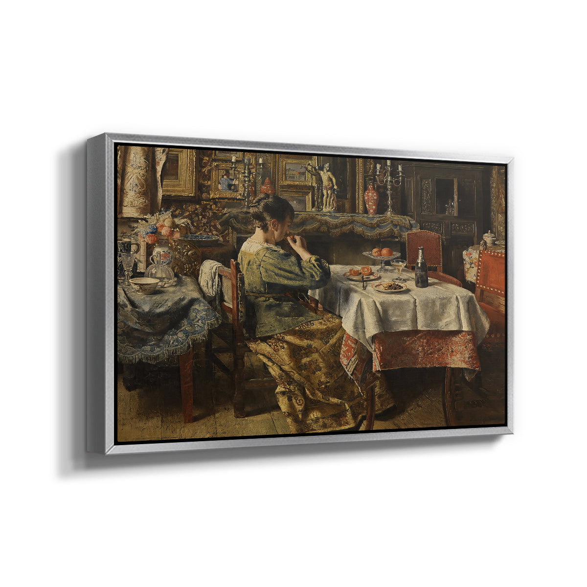 The Meal (De maaltijd), c. 1885 - Floater Framed Canvas Print